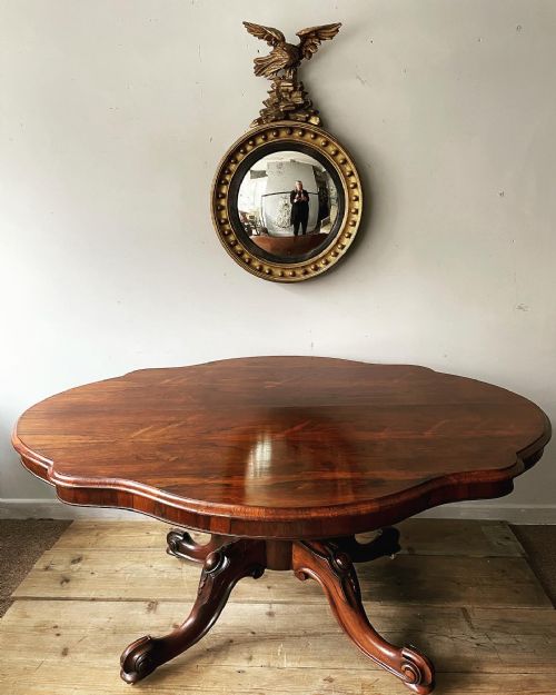 a 19thc shaped rosewood centre table - CATEGORY: ANTIQUE TABLES - DATED VICTORIAN