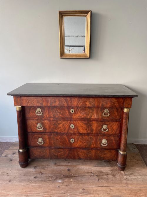an early 19thc french empire mahogany commode - CATEGORY: ANTIQUE CHEST OF DRAWERS - DATED 19TH CENTURY