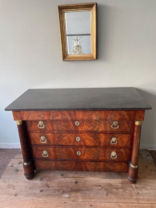 AN EARLY 19THC FRENCH EMPIRE MAHOGANY COMMODE - ADDITIONAL PHOTO 1