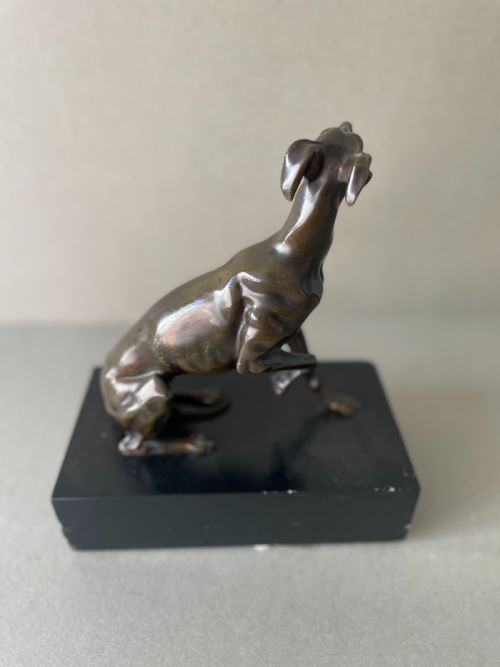 A 19THC BRONZE MODEL OF A GREYHOUND - ADDITIONAL PHOTO 1