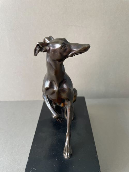 A 19THC BRONZE MODEL OF A GREYHOUND - ADDITIONAL PHOTO 2