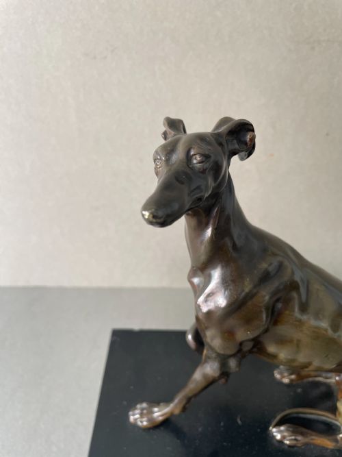 A 19THC BRONZE MODEL OF A GREYHOUND - ADDITIONAL PHOTO 4
