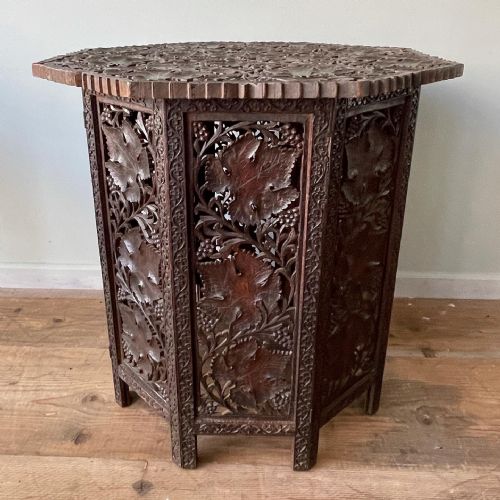 a 19thc carved hardwood anglo indian table - CATEGORY: ANTIQUE TABLES - DATED 19TH CENTURY