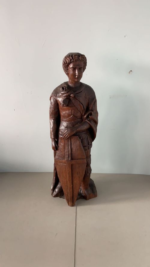 an antique oak statue of st george - CATEGORY: ANTIQUE MISCELLANEOUS - DATED 19TH CENTURY