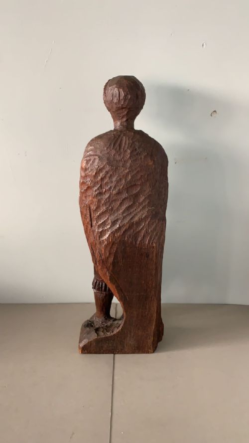 AN ANTIQUE OAK STATUE OF ST GEORGE - ADDITIONAL PHOTO 3