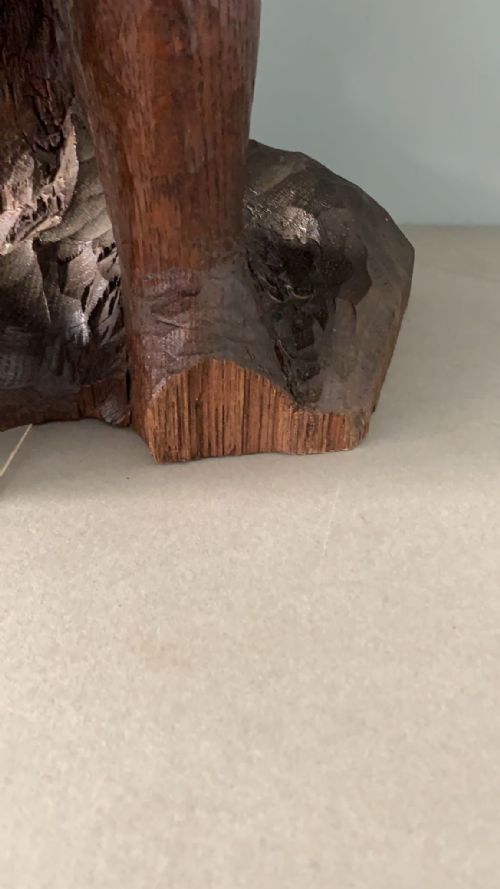 AN ANTIQUE OAK STATUE OF ST GEORGE - ADDITIONAL PHOTO 8