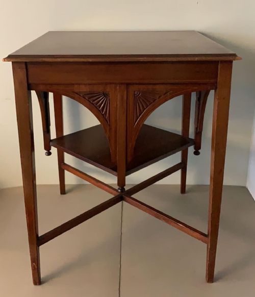 AN AESTHETIC MOVEMENT MAHOGANY OCCASIONAL TABLE - ADDITIONAL PHOTO 2