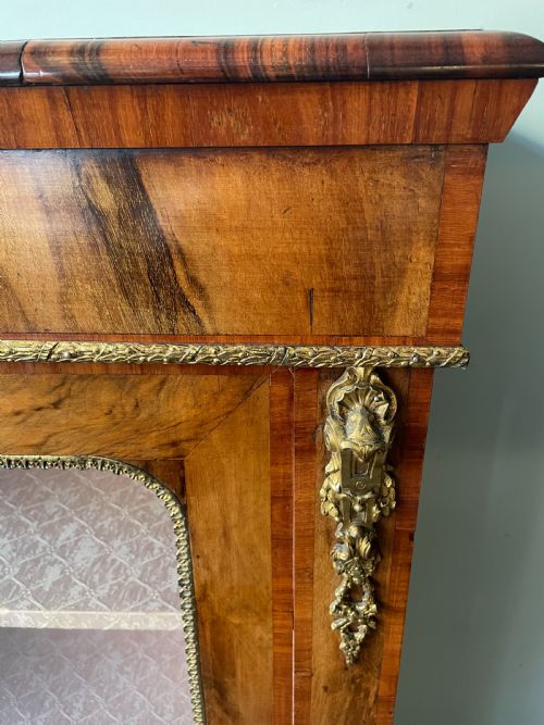 A 19THC FIGURED WALNUT PIER CABINET - ADDITIONAL PHOTO 1