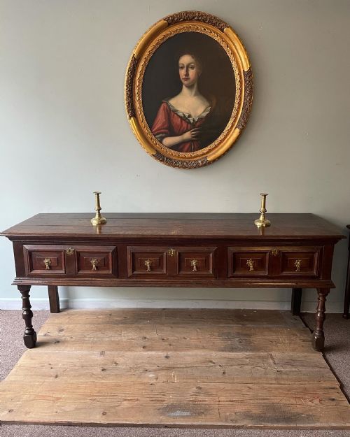 a 17thc oak dresser base - CATEGORY: ANTIQUE SIDEBOARDS - DATED 17TH CENTURY