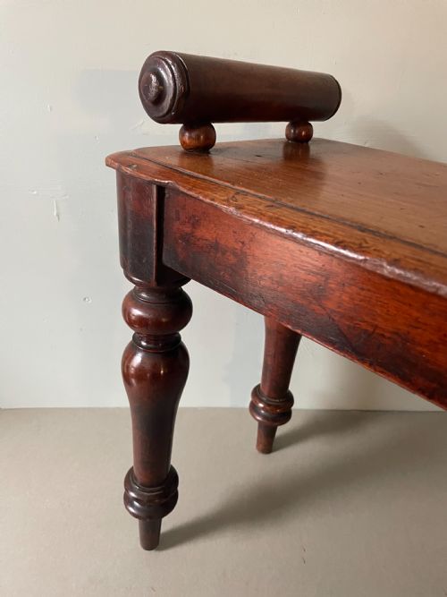 A 19THC MAHOGANY WINDOW SEATHALL BENCH - ADDITIONAL PHOTO 2