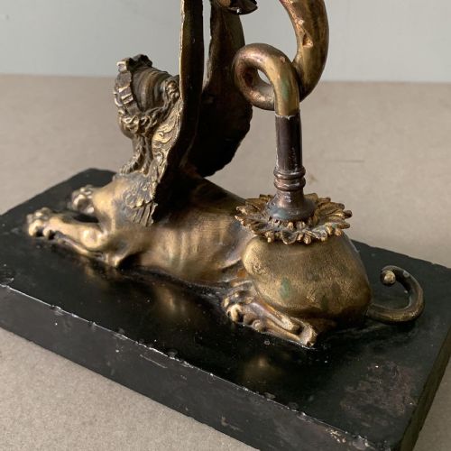 A PAIR OF FRENCH EMPIRE BRONZE CANDLESTICKS - ADDITIONAL PHOTO 2