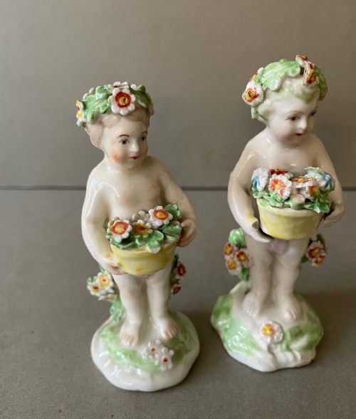 ANTIQUE PORCELAIN CHERUBS - ADDITIONAL PHOTO 2
