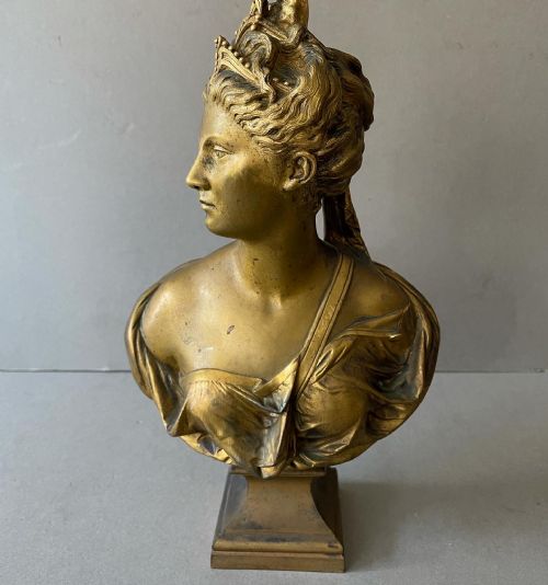 an antique bust of diane de houdon - CATEGORY: ANTIQUE METAL - DATED 19TH CENTURY