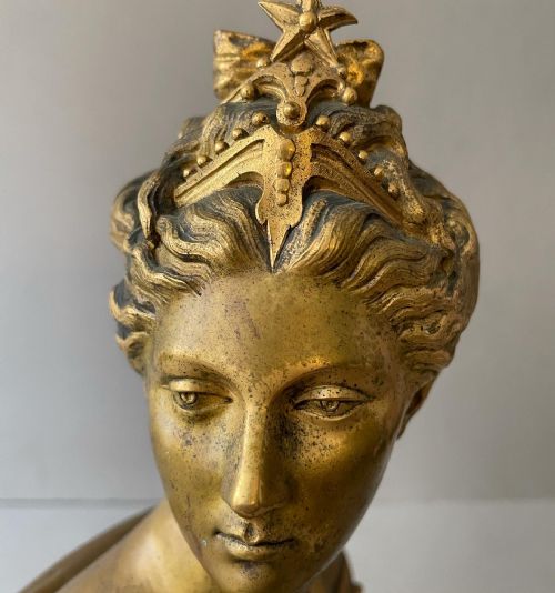AN ANTIQUE BUST OF DIANE DE HOUDON - ADDITIONAL PHOTO 4