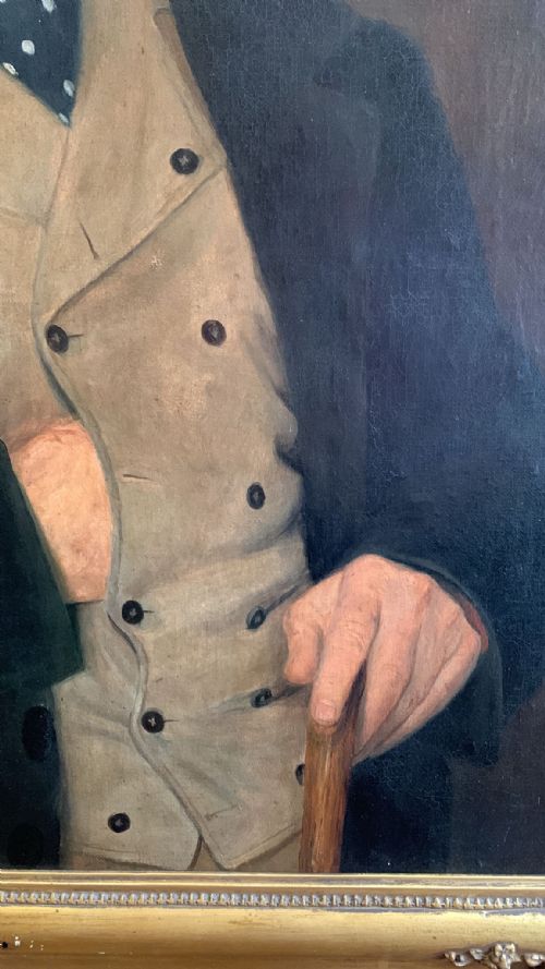 AN ANTIQUE PORTRAIT OF A GENTLEMAN - ADDITIONAL PHOTO 3
