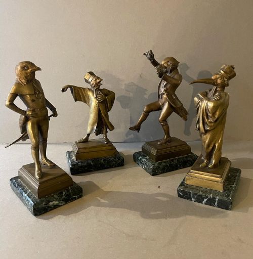antique bronze dancing birds - CATEGORY: ANTIQUE METAL - DATED 19TH CENTURY