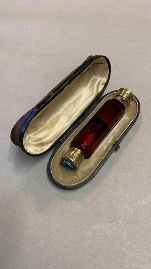 AN LARGE 19THC DOUBLE ENDED PERFUME BOTTLE - ADDITIONAL PHOTO 4