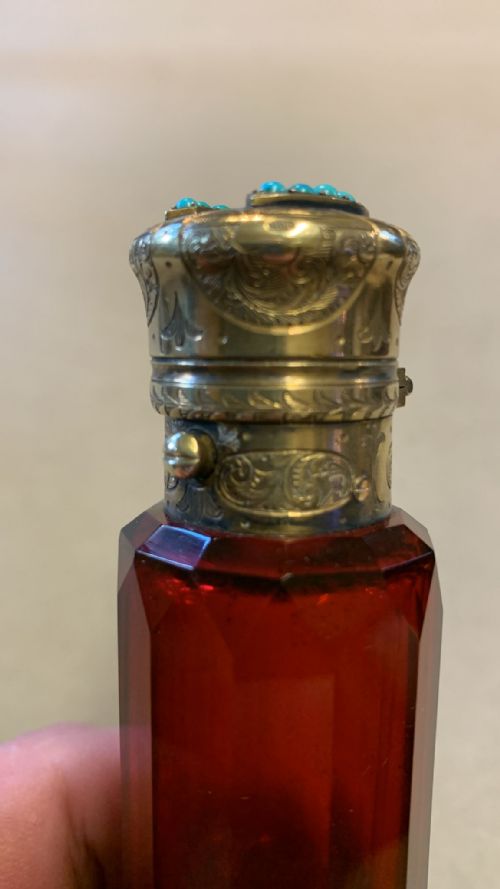 AN LARGE 19THC DOUBLE ENDED PERFUME BOTTLE - ADDITIONAL PHOTO 9