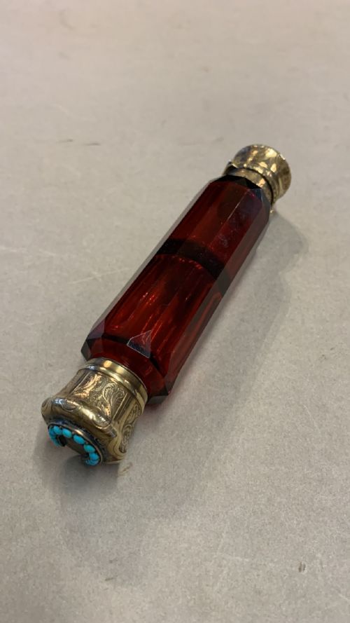 AN LARGE 19THC DOUBLE ENDED PERFUME BOTTLE - ADDITIONAL PHOTO 10