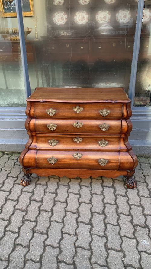 ANTIQUE DUTCH BOMBE CHEST OF DRAWERS - ADDITIONAL PHOTO 2