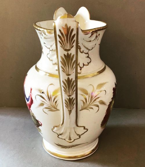 AN ANTIQUE ENGLISH PORCELAIN HUNTING SCENE JUG - ADDITIONAL PHOTO 4