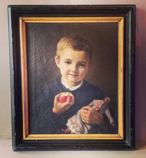 a 19thc portrait of a boy - CATEGORY: ANTIQUE ART - DATED 19TH CENTURY