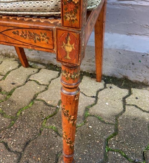 A REGENCY PAINTED ELBOW CHAIR - ADDITIONAL PHOTO 2