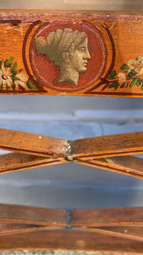 A REGENCY PAINTED ELBOW CHAIR - ADDITIONAL PHOTO 4