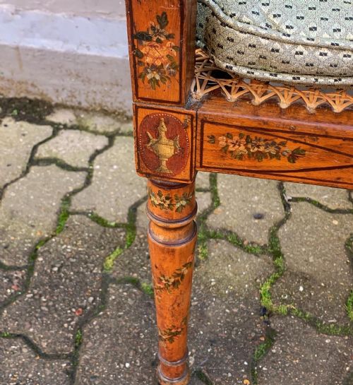A REGENCY PAINTED ELBOW CHAIR - ADDITIONAL PHOTO 5