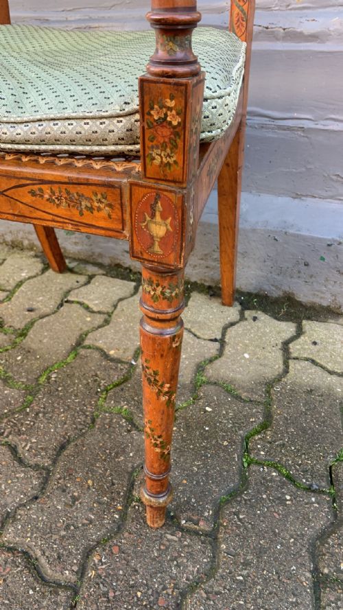 A REGENCY PAINTED ELBOW CHAIR - ADDITIONAL PHOTO 8