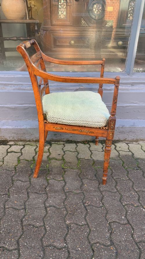 A REGENCY PAINTED ELBOW CHAIR - ADDITIONAL PHOTO 10