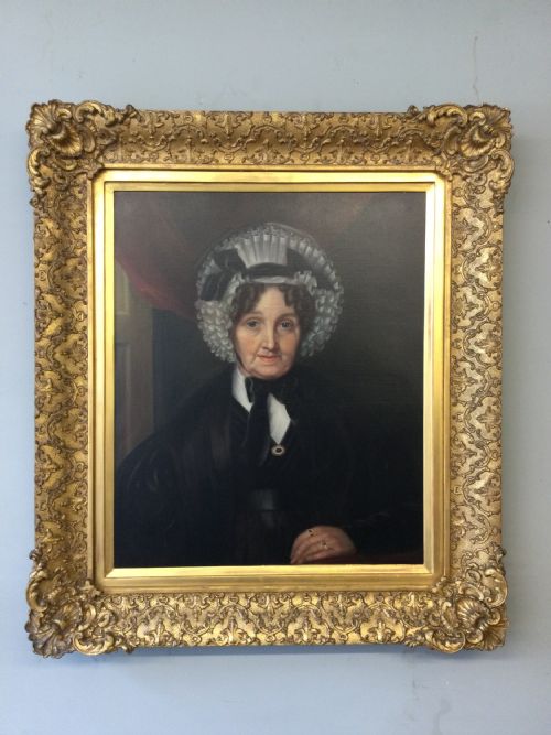 an antique portrait of a lady - CATEGORY: ANTIQUE ART - DATED 19TH CENTURY