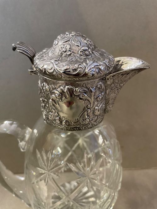 AN ANTIQUE SILVER CLARET JUG - ADDITIONAL PHOTO 1
