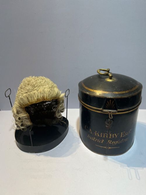 An Antique Legal Wig and Wig Case, by Eade & Son