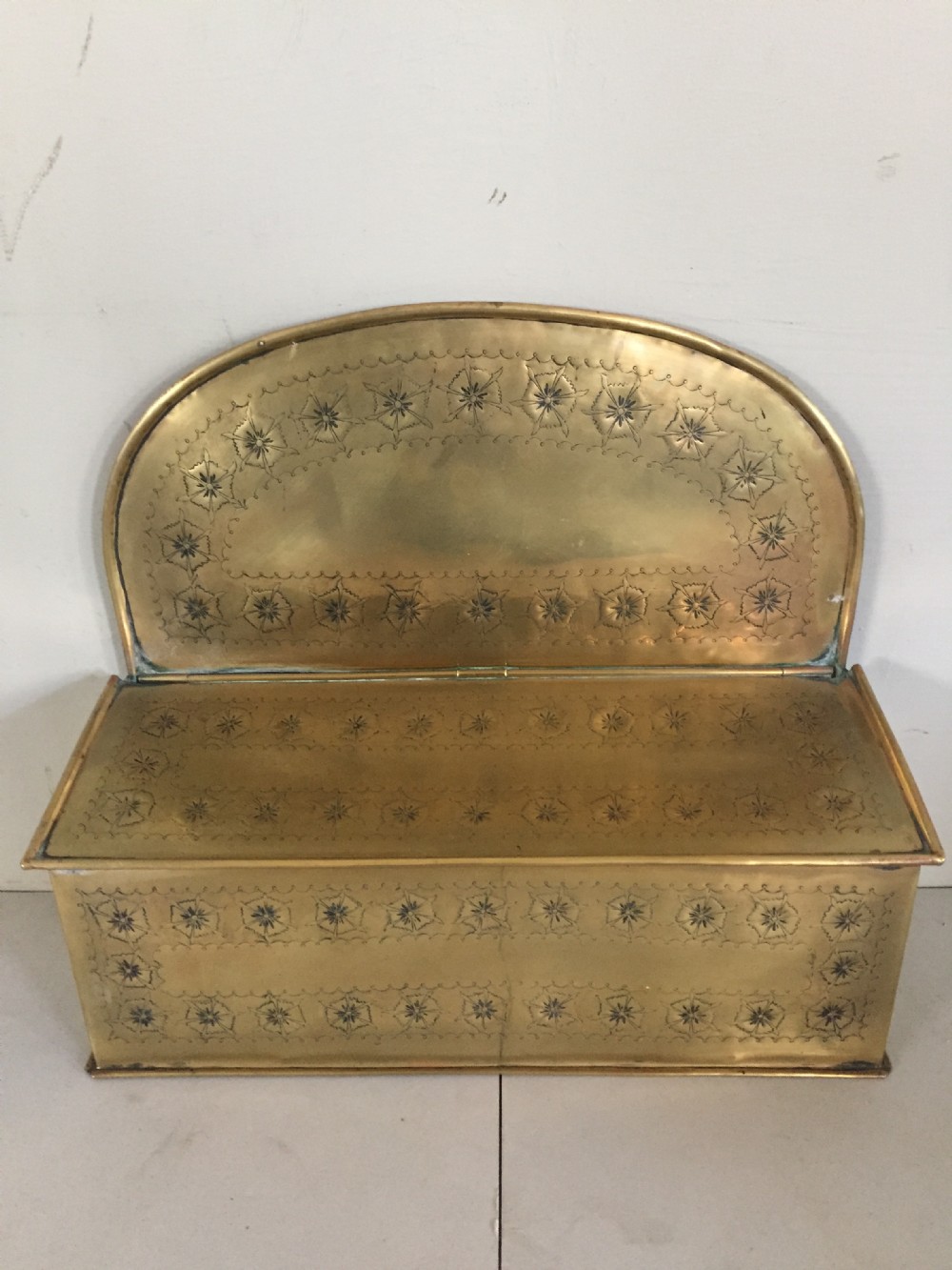 An unusual early 19thC brass candle box