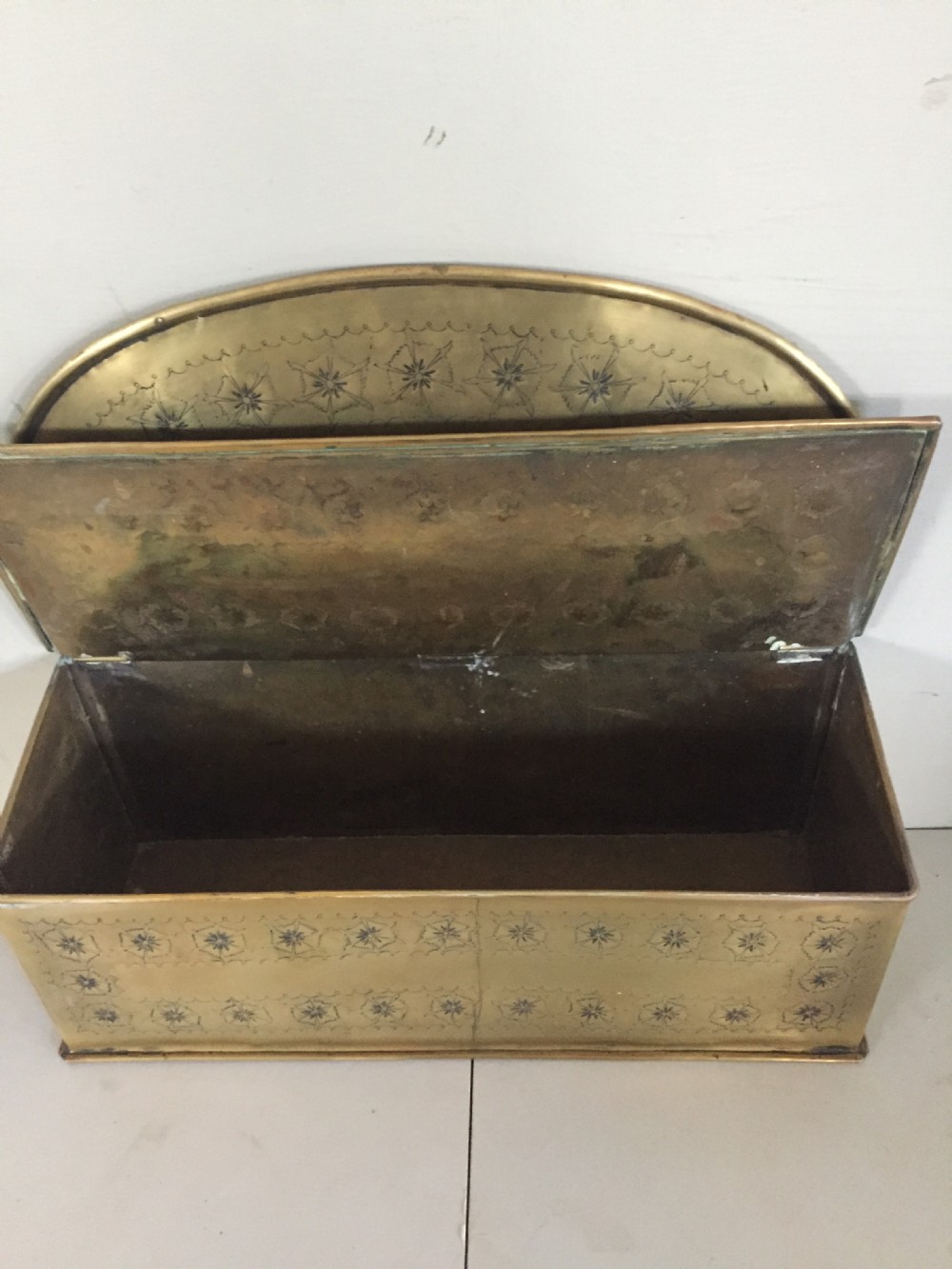 An unusual early 19thC brass candle box View II