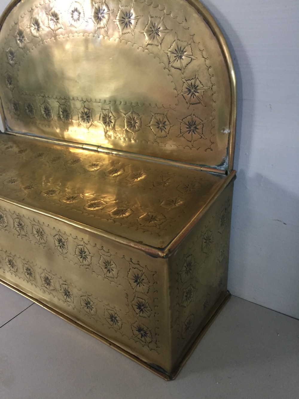 An unusual early 19thC brass candle box View III