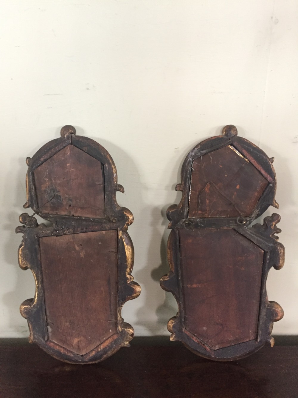 A very attractive pair of 18thc Florentine carved and gilded wood mirrors View VII
