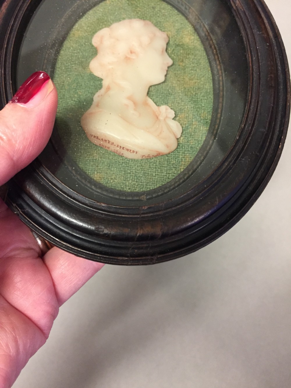An 18thC framed wax portrait, by James Tassie View III