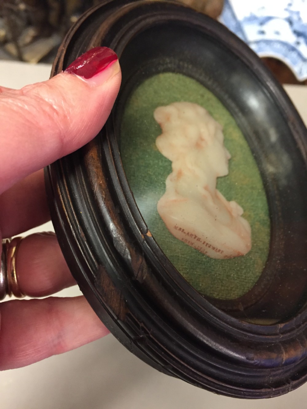 An 18thC framed wax portrait, by James Tassie View IV