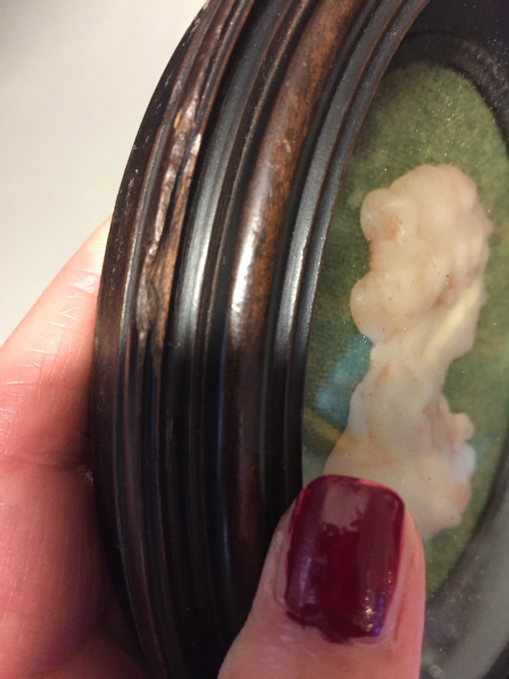 An 18thC framed wax portrait, by James Tassie View V