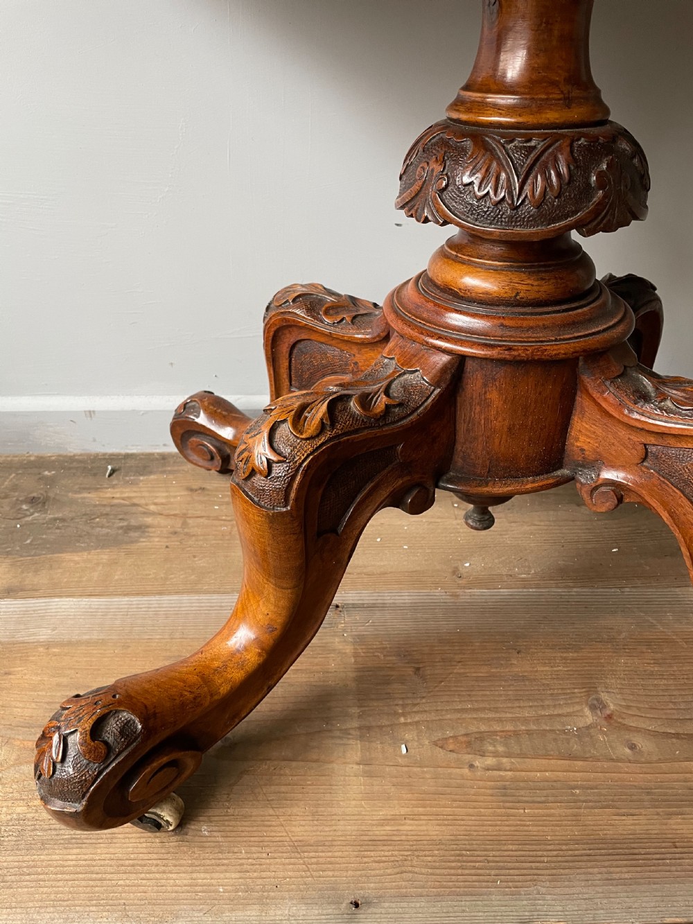 A 19thC Serpentine burr walnut card table View V