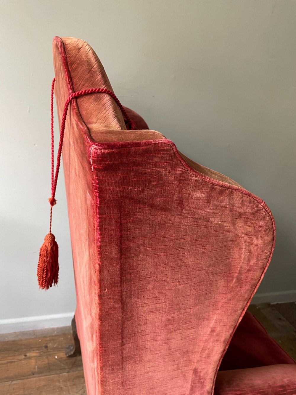 A wonderful 19thC wingback chair View V