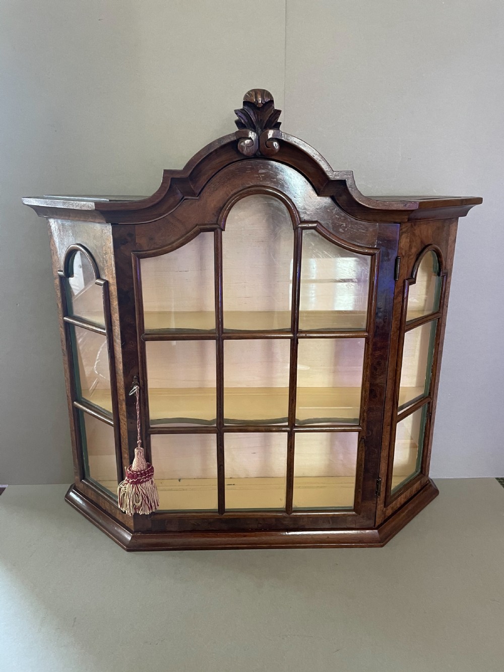 A 19thC Dutch style hanging wall cupboard
