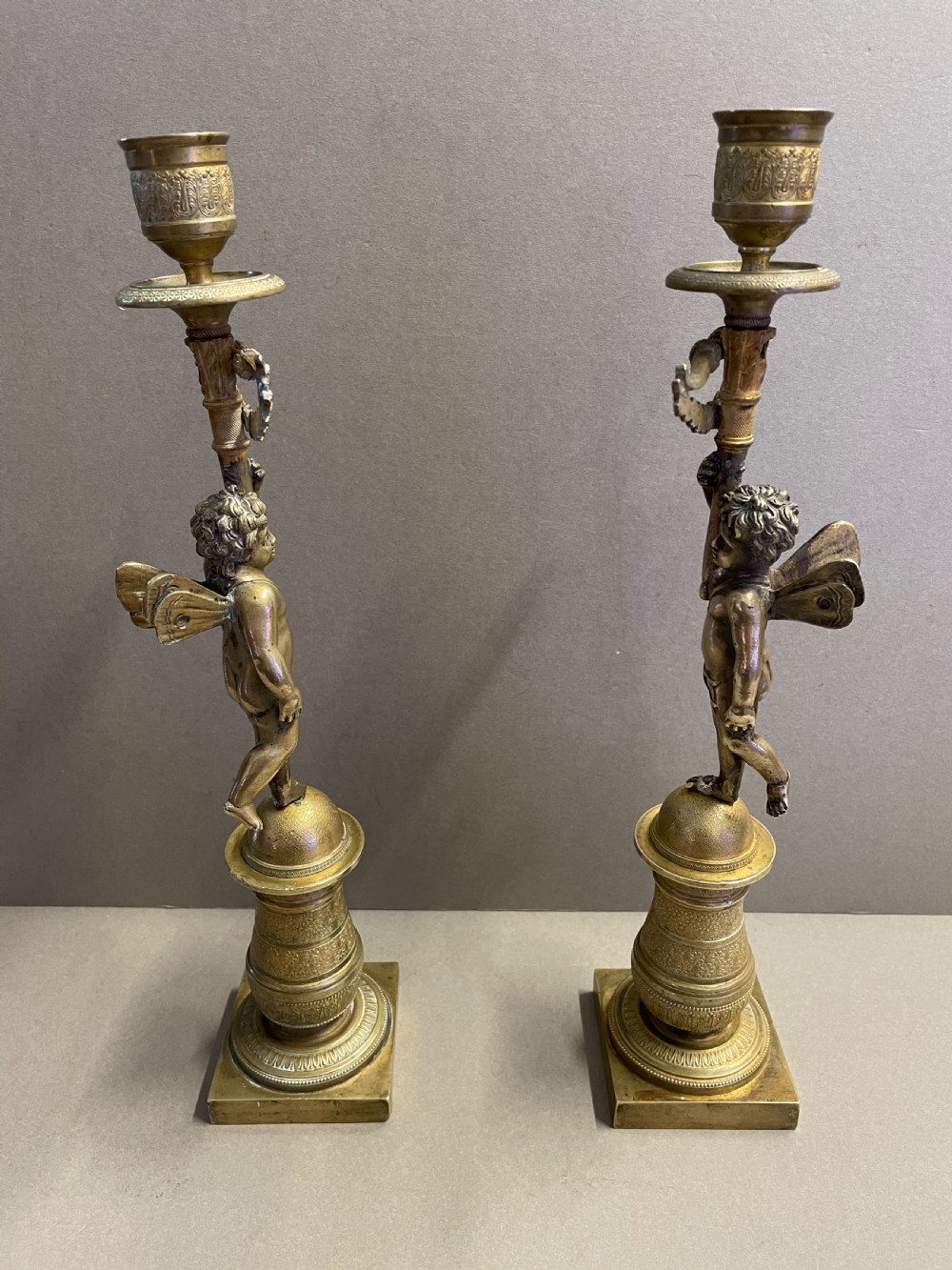 A pair of French Empire candlesticks View IV