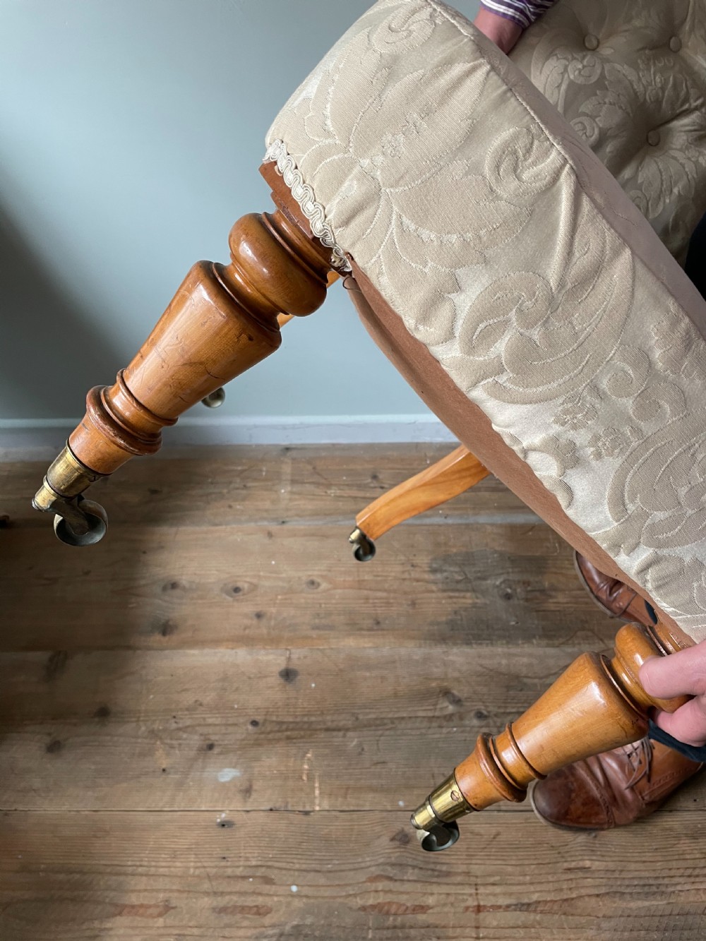 A 19thC slipper chair by Charles Hindley & Son View V