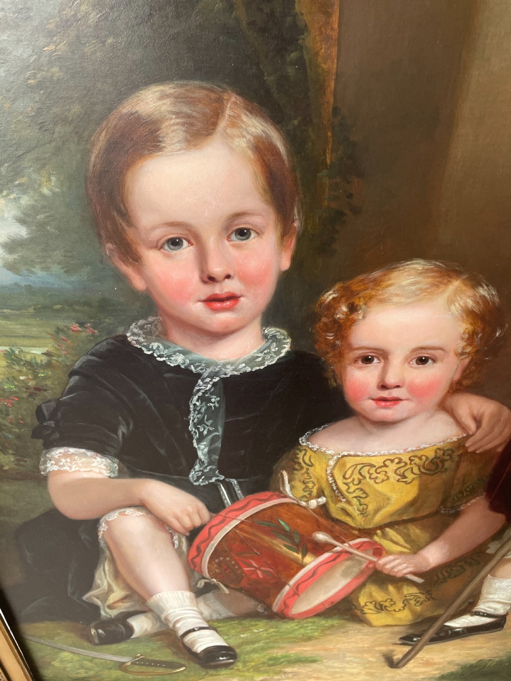 A wonderful 19thC portrait of three children View IV