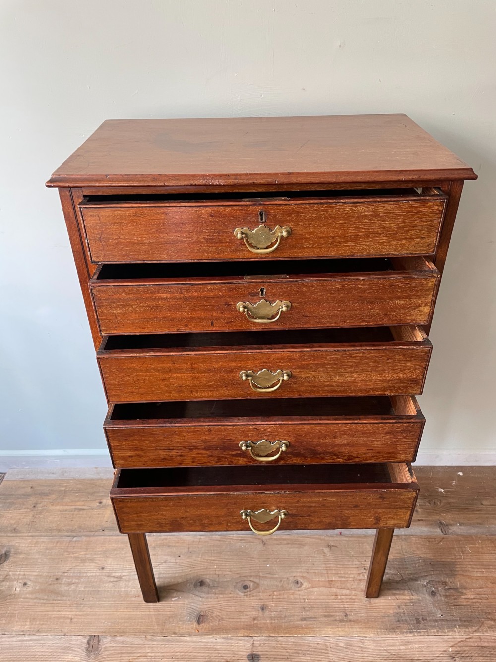 A late 19thC mahogany specimen chest on stand View II