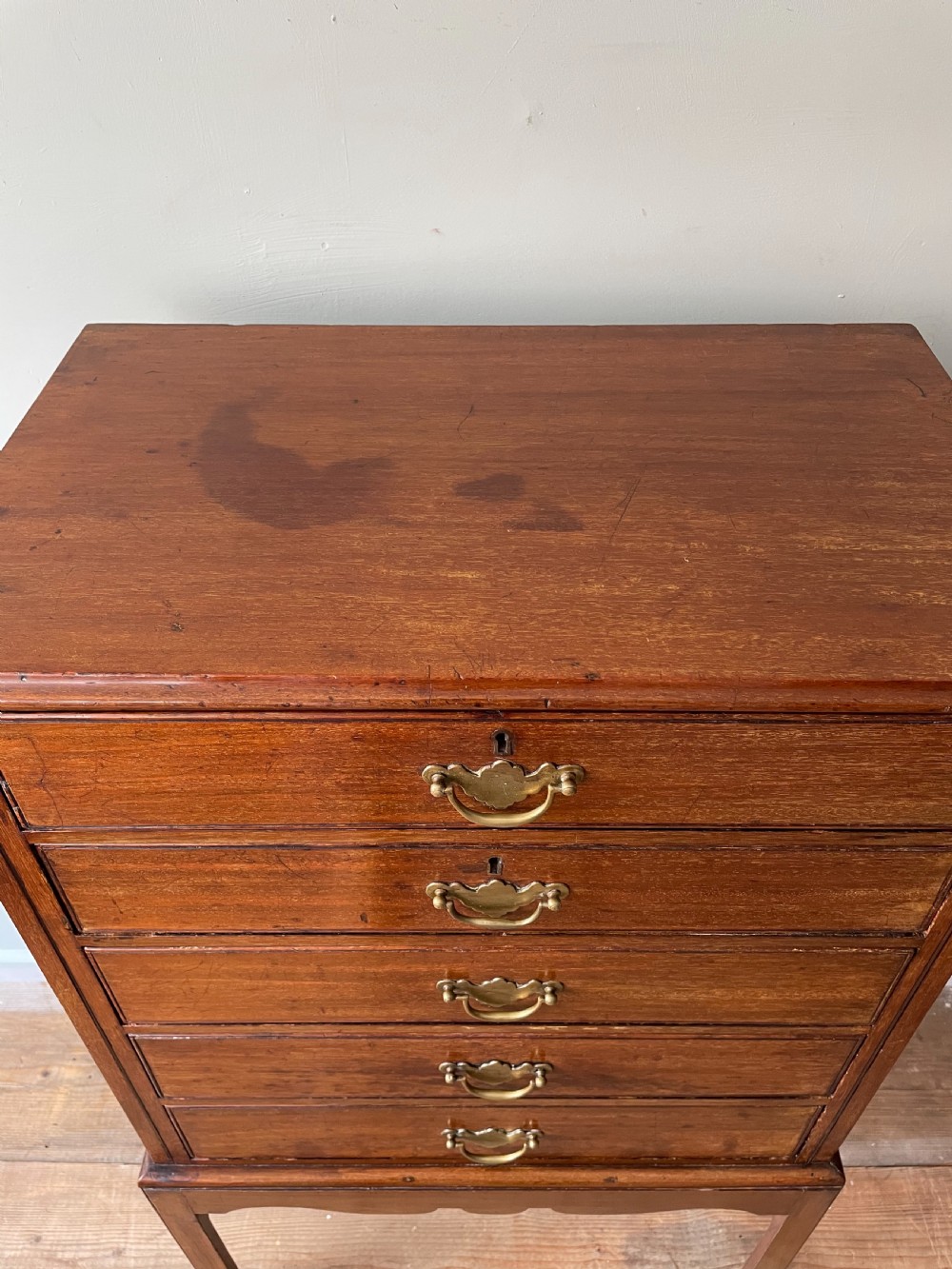 A late 19thC mahogany specimen chest on stand View V