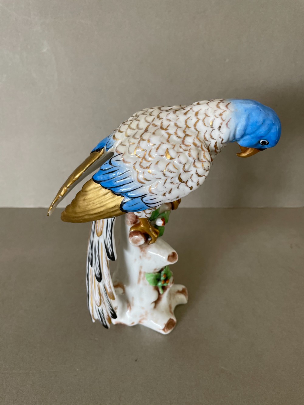 A19thC continental porcelain parrot View III